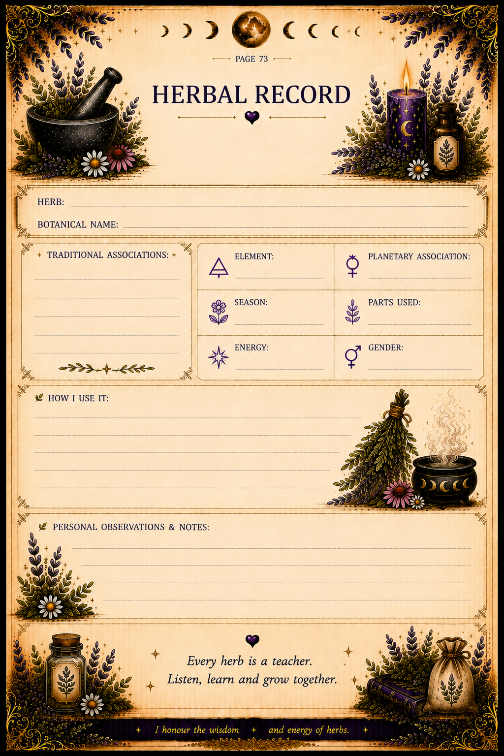 Book of Shadows – Printable & Interactive PDF Journal