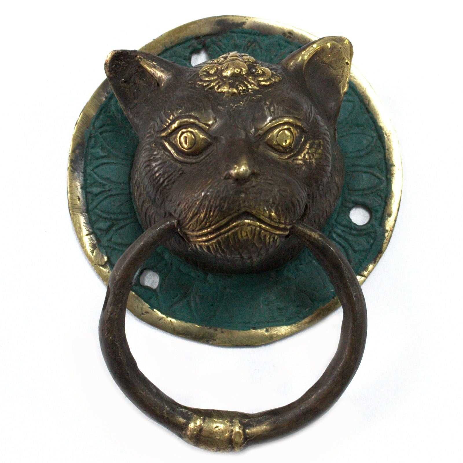 Brass Door Knocker Cats Head Design for Timeless Home Elegance