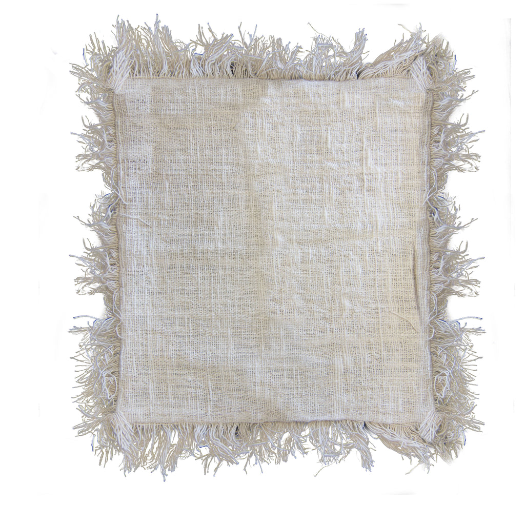 Linen Cushion Cover 60x60cm with Fringe for Stylish Home Decor