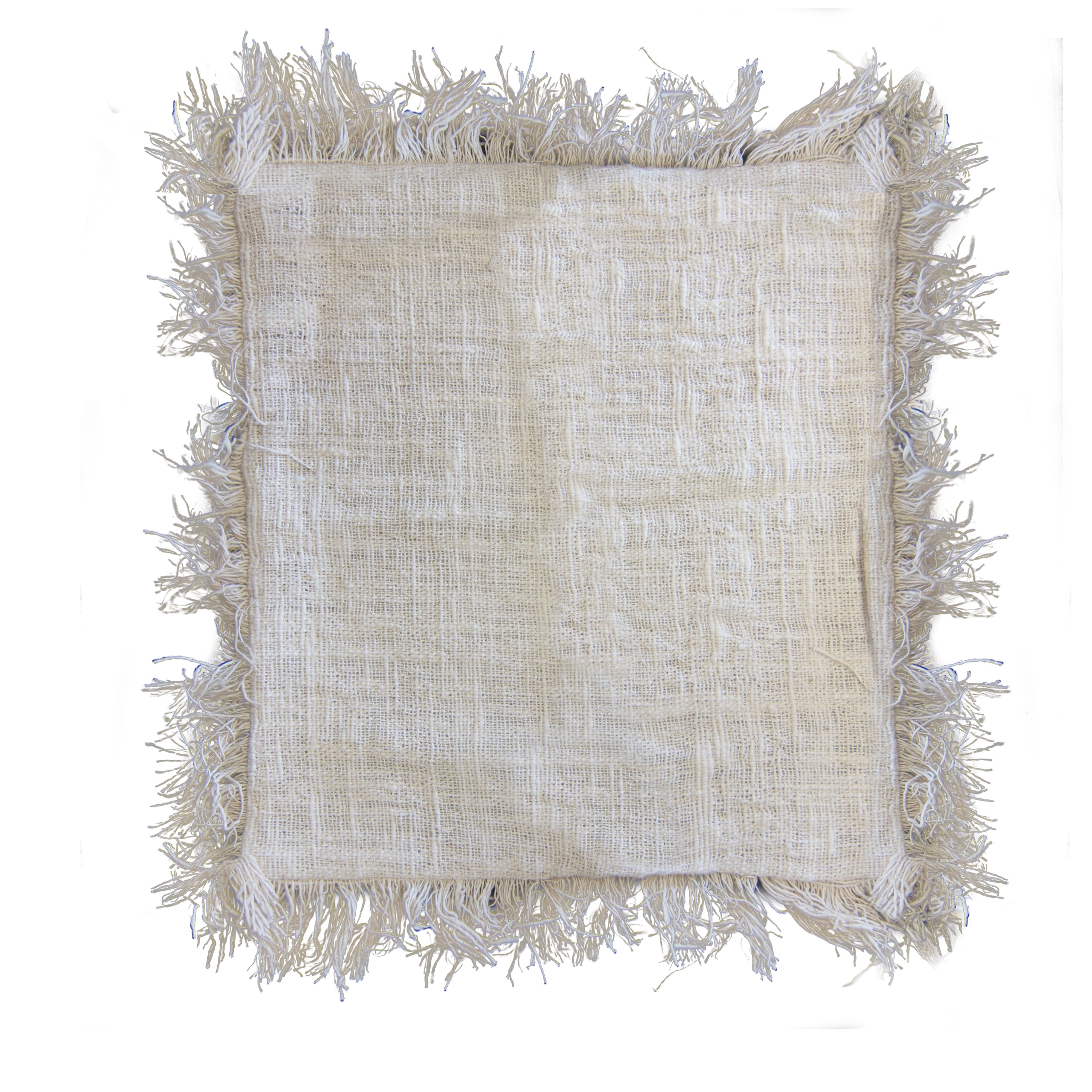 Linen Cushion Cover 60x60cm with Fringe for Stylish Home Decor
