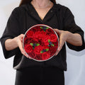 Round Box of Classic Red Roses Soap Flower Gift Set for Her