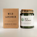 Greenman Woodwick Soy Candle Wild Lavender in Green Glass Jar