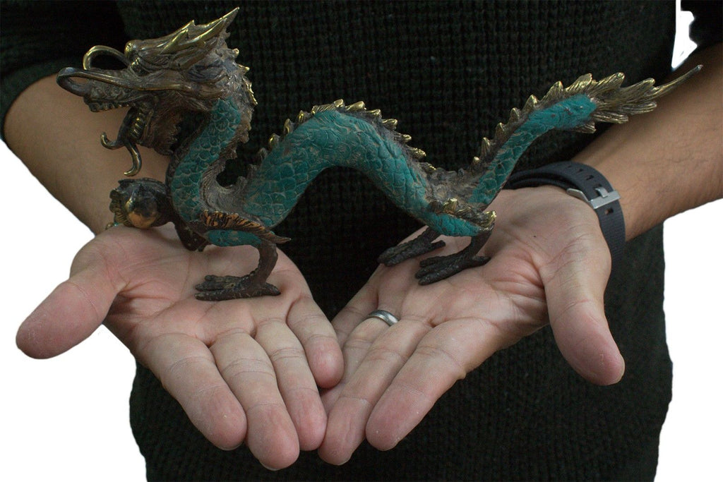 Fengshui Medium Dragon with Ball 27cm for Home Serenity and Peace