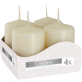 Set of 4 Ivory Pillar Candles for Home Decor and Ambiance