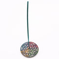 Soapstone Disc Incense Holder with Flower of Life Design