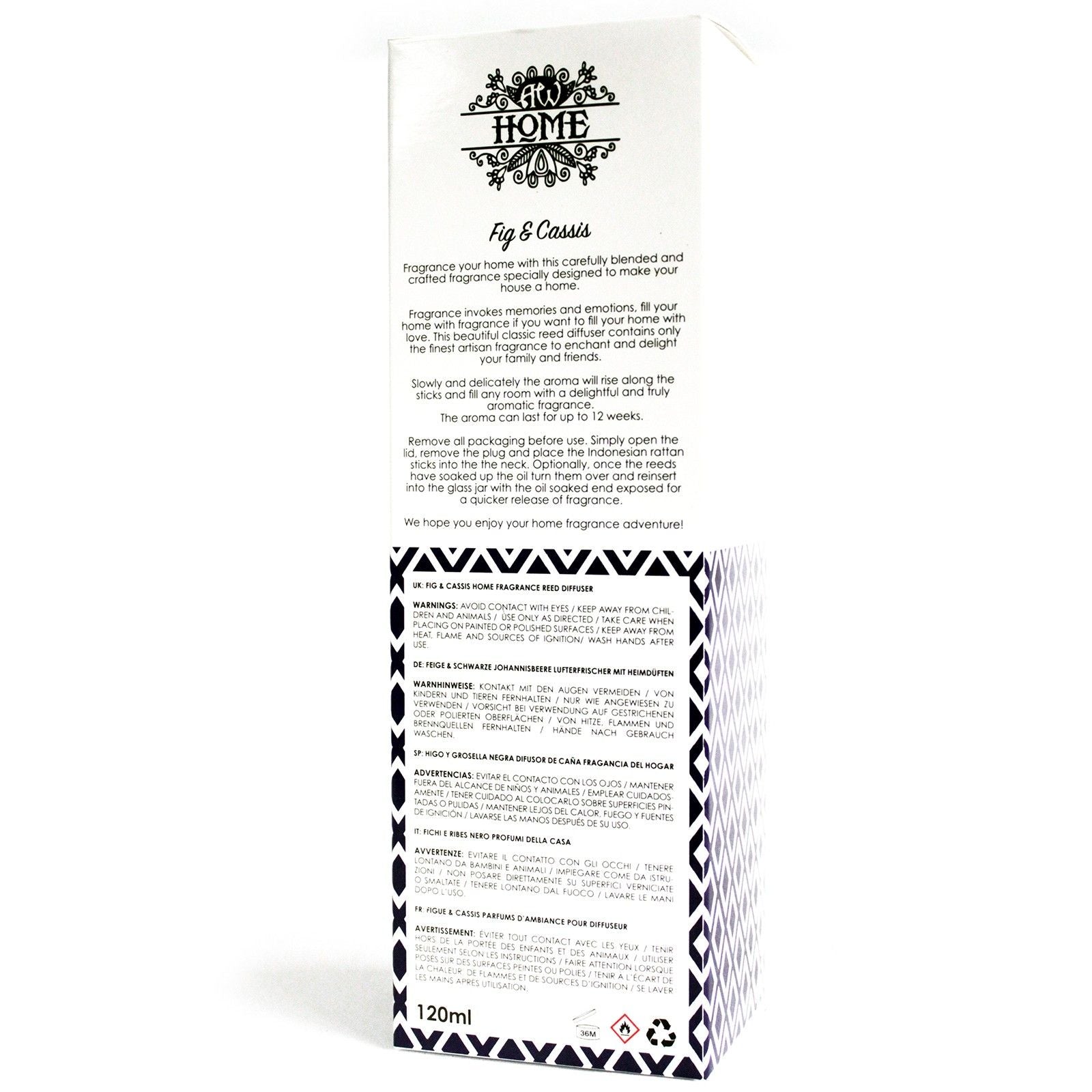 120ml Reed Diffuser Fig & Cassis for Inviting Home Fragrance
