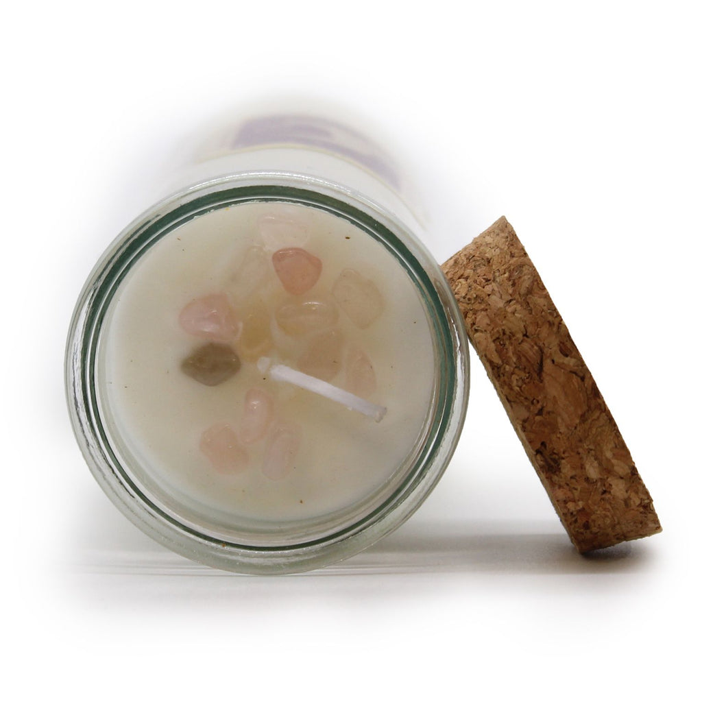 Magic Spell Candle Love with Jasmine Scent and Rose Quartz