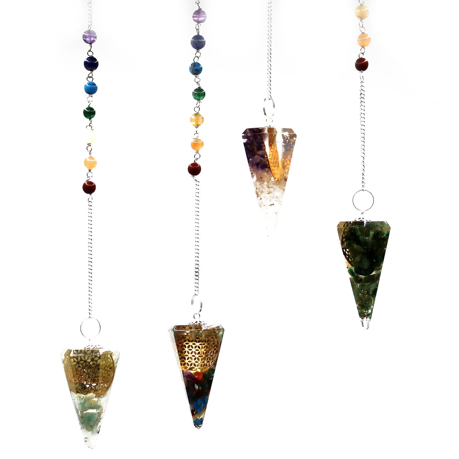 Orgonite Power Chakra Pendulum with Beautiful Flower of Life Design