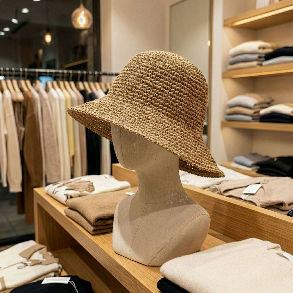 Nomad Sari Floppy Straw Sun Hat in Natural Coffee for Summer Style