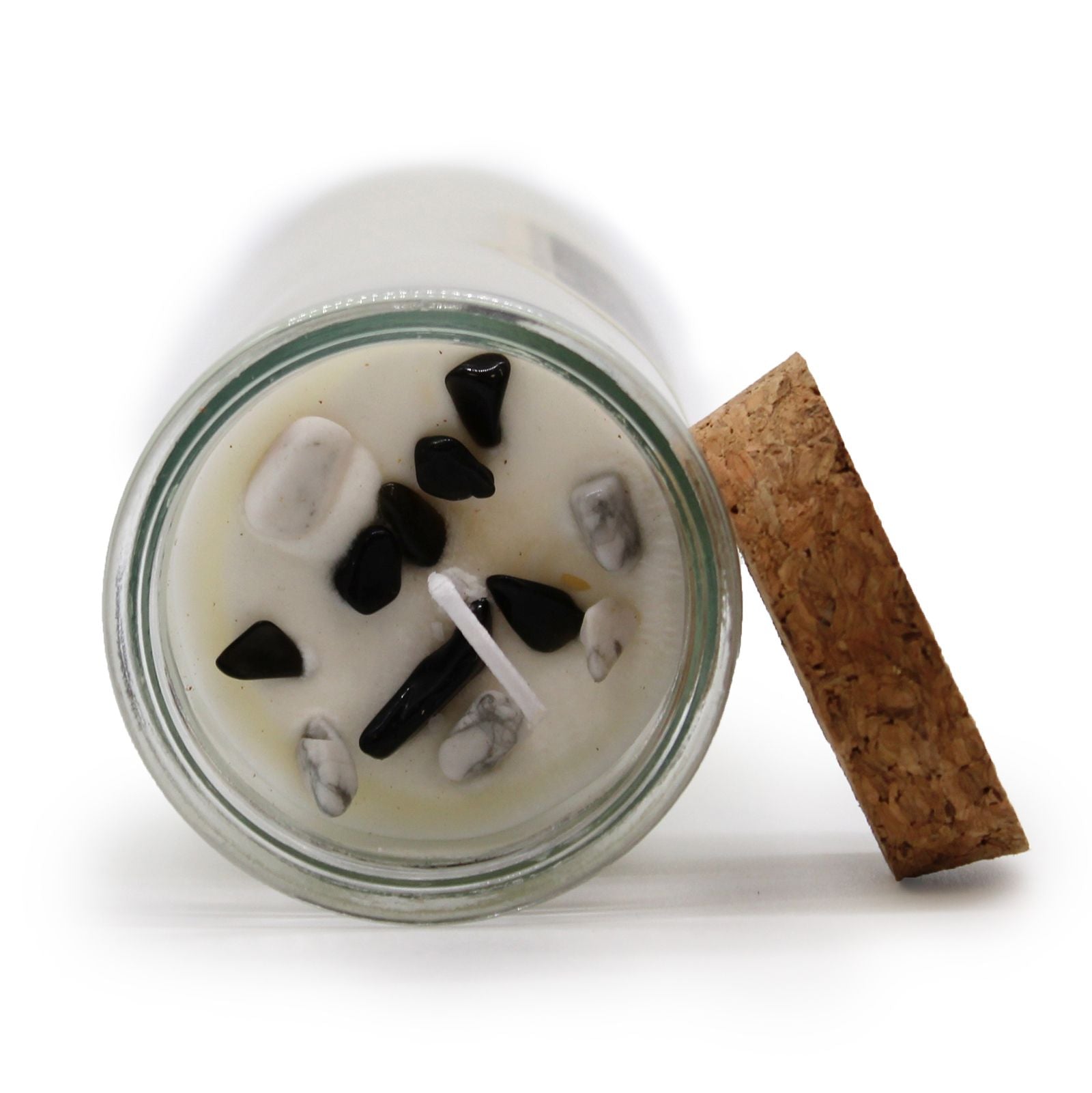 Magic Spell Candle Balance with Black Agate and White Jasper