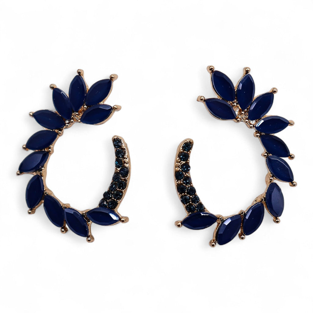Royal Blue Vintage Glass Loop Earrings for Elegant Style and Gifts