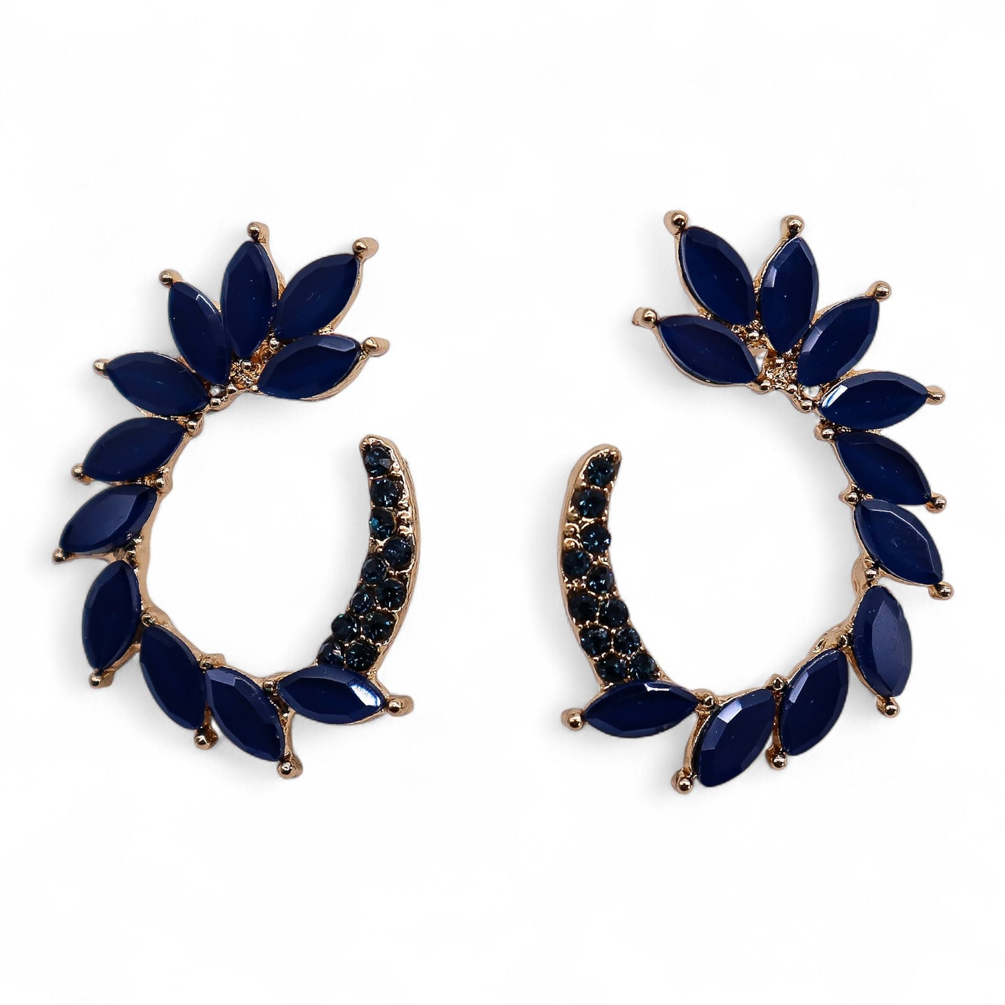 Royal Blue Vintage Glass Loop Earrings for Elegant Style and Gifts