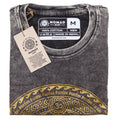 Nomad Sari Stonewashed Cotton T Shirt with Chakra Design Dark Grey