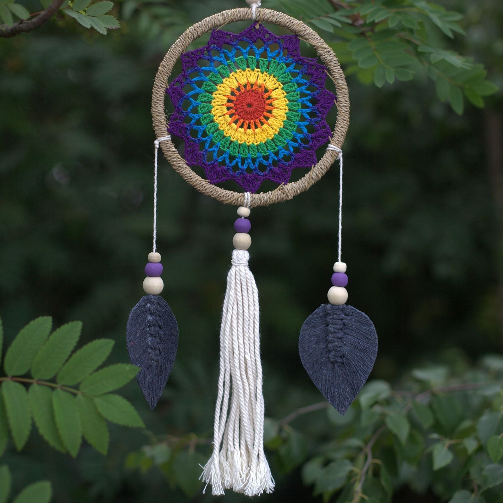 Medium Rainbow Dream Catcher for Home Decor and Sweet Dreams
