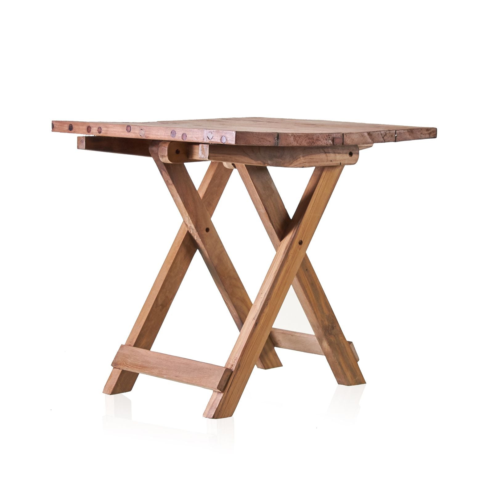 Square Folding Coffee Table 50cm Recycled Wood for Stylish Home Use