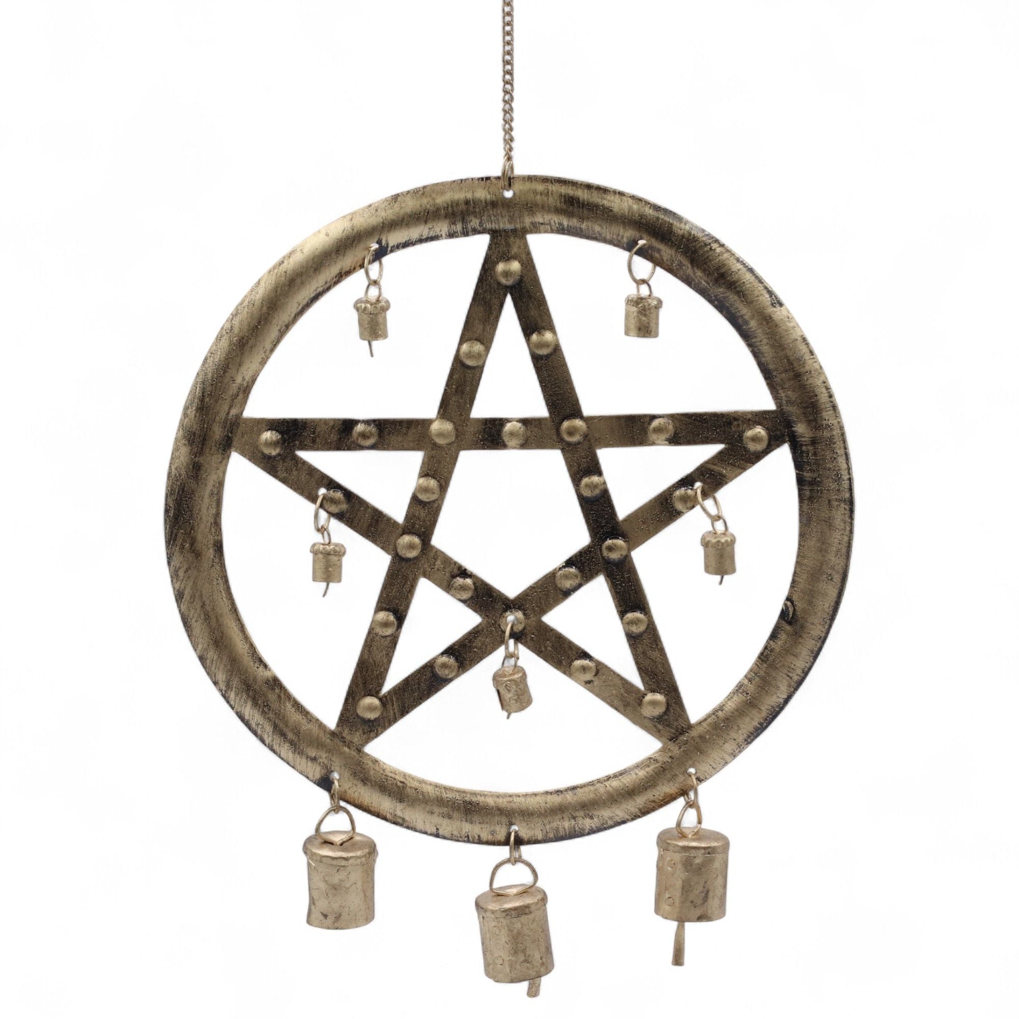 Indian Chimes Pentagon with Cow Bells for Decorative Appeal