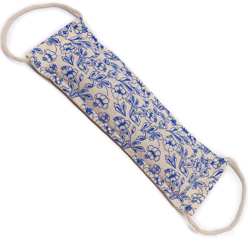 Natural Cotton Wheat Bags in Blue with Rope Handle for Comfort