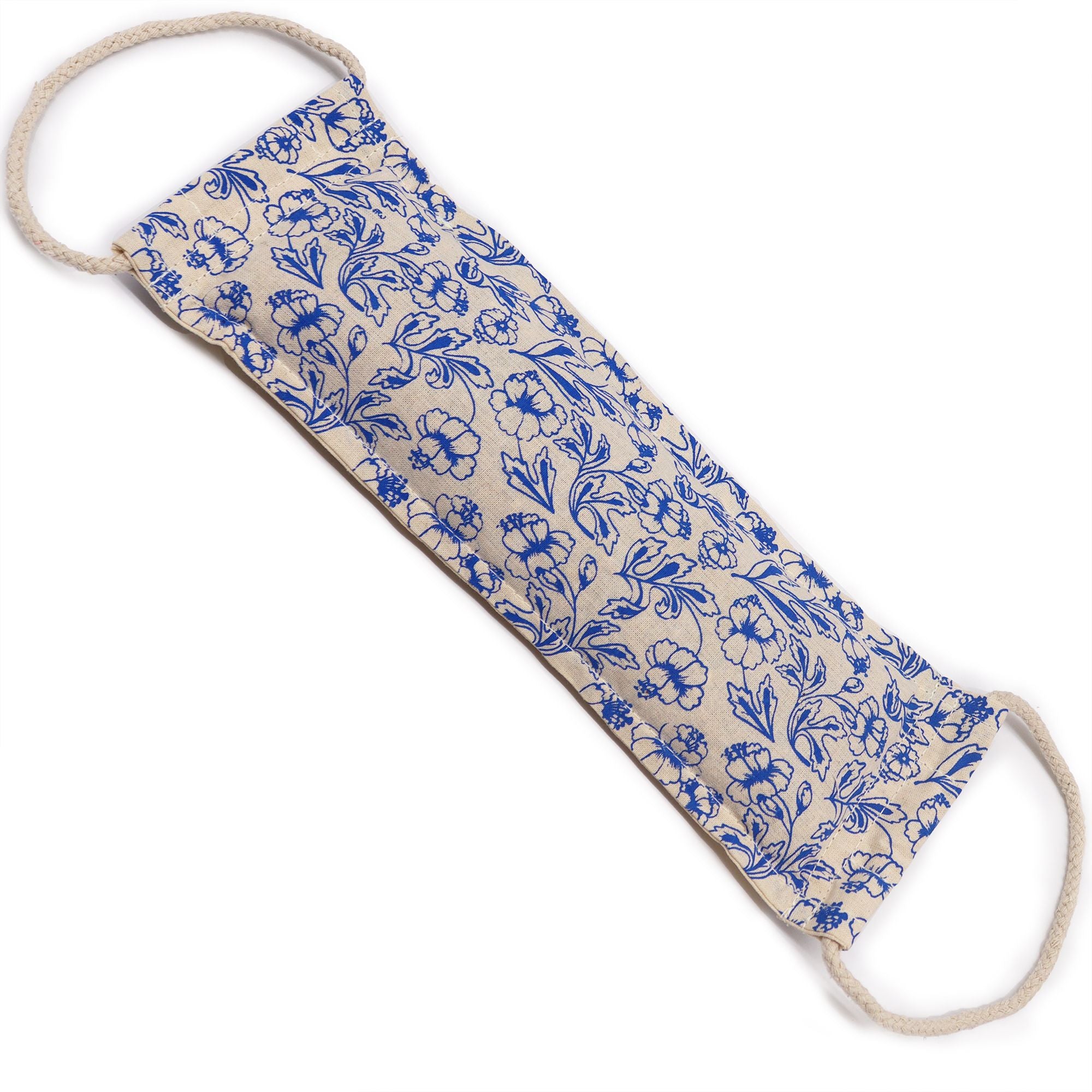 Natural Cotton Wheat Bags in Blue with Rope Handle for Comfort