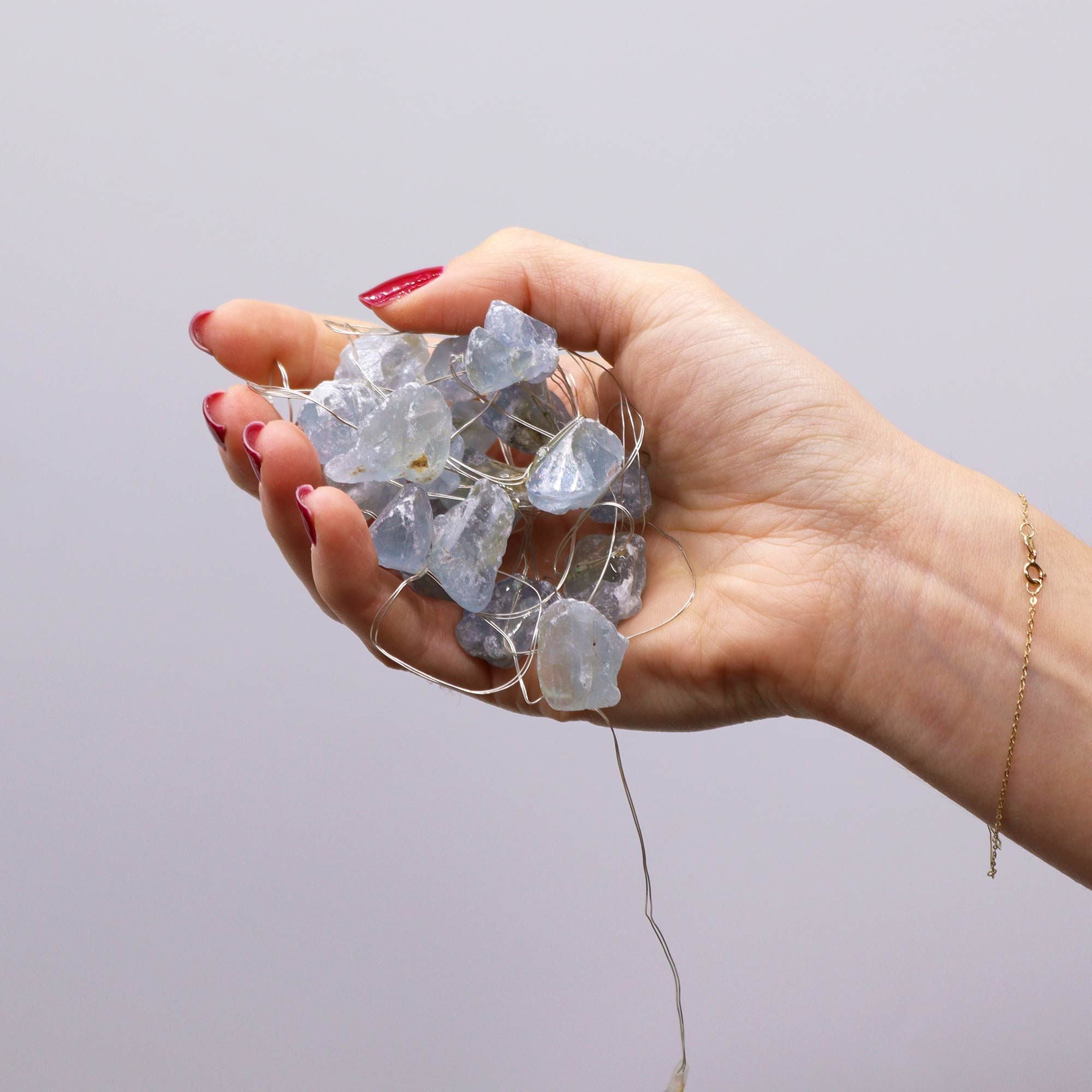 Gemstone Enchantment Lights with Celestite Crystal Design