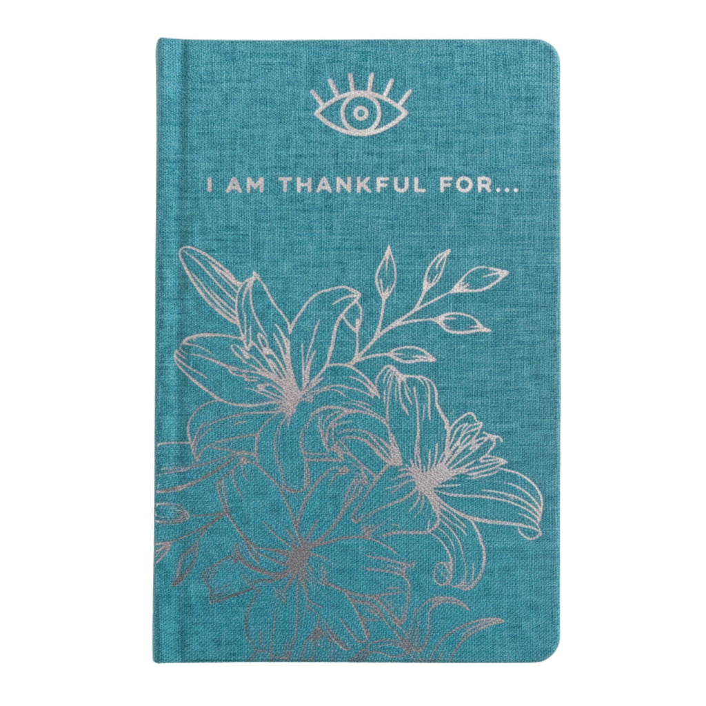 Blue Gratitude Journal with Silver Lining for Daily Reflections