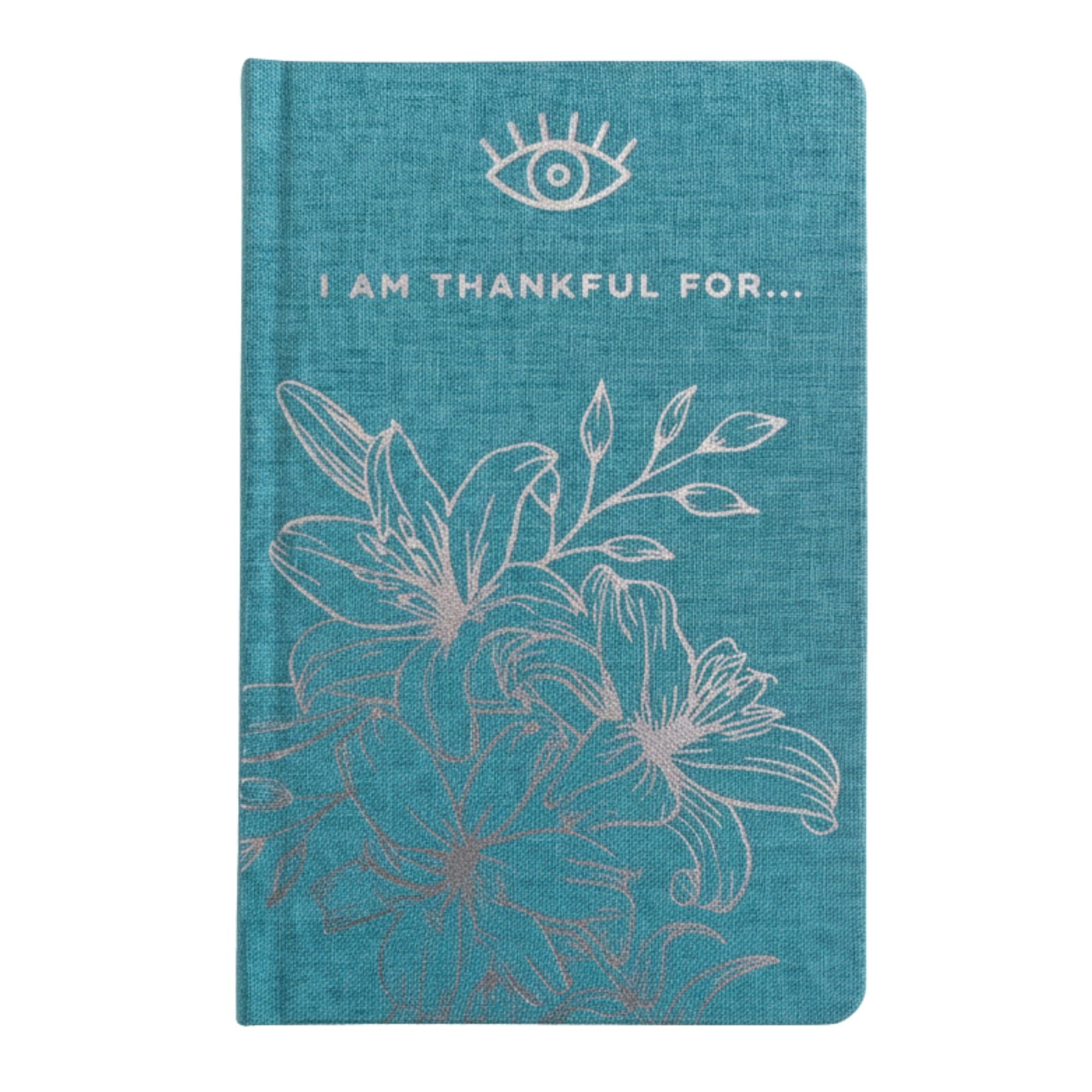 Blue Gratitude Journal with Silver Lining for Daily Reflections