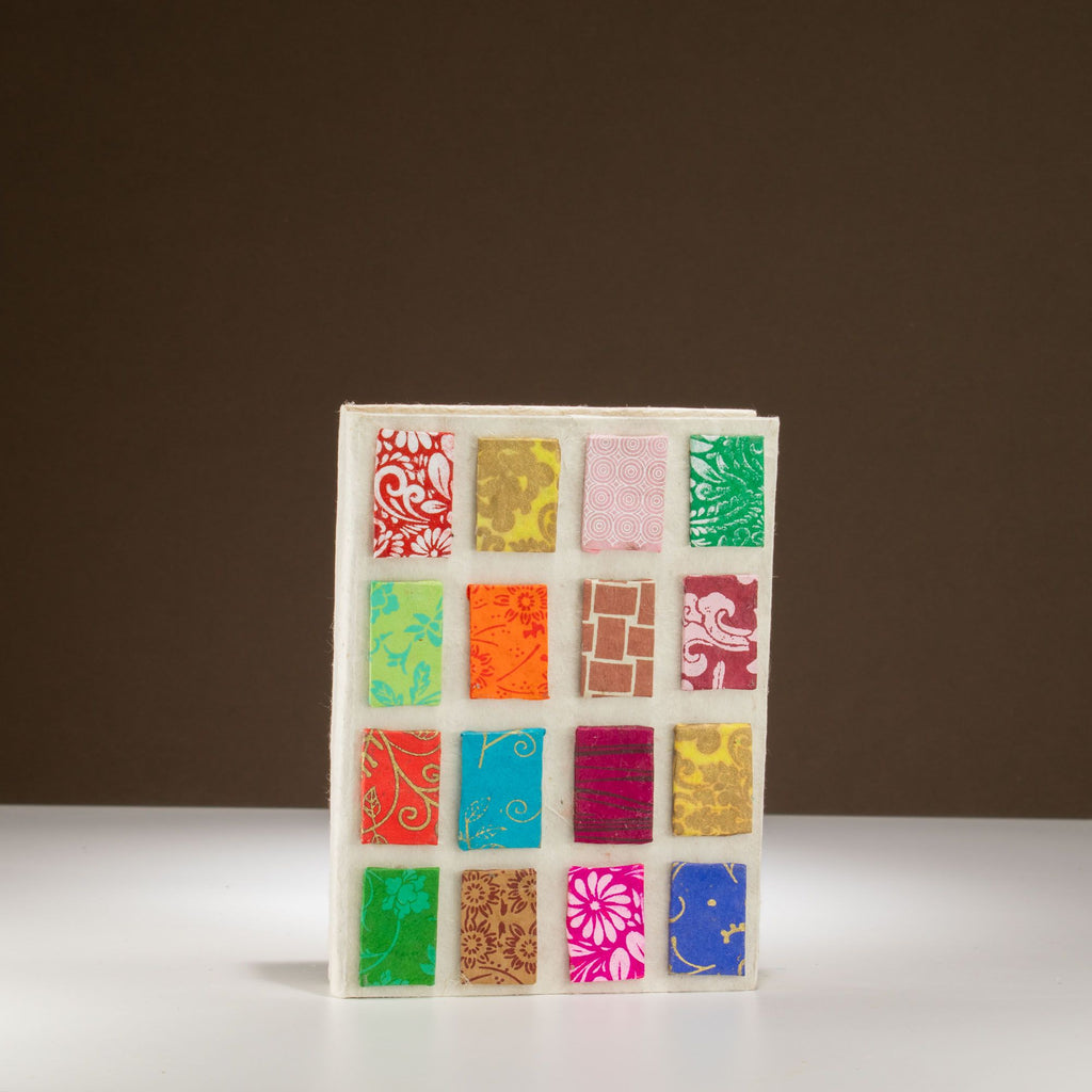Lokta Mini Tiles Notebook Medium 15x12cm with 45 Leaves Natural