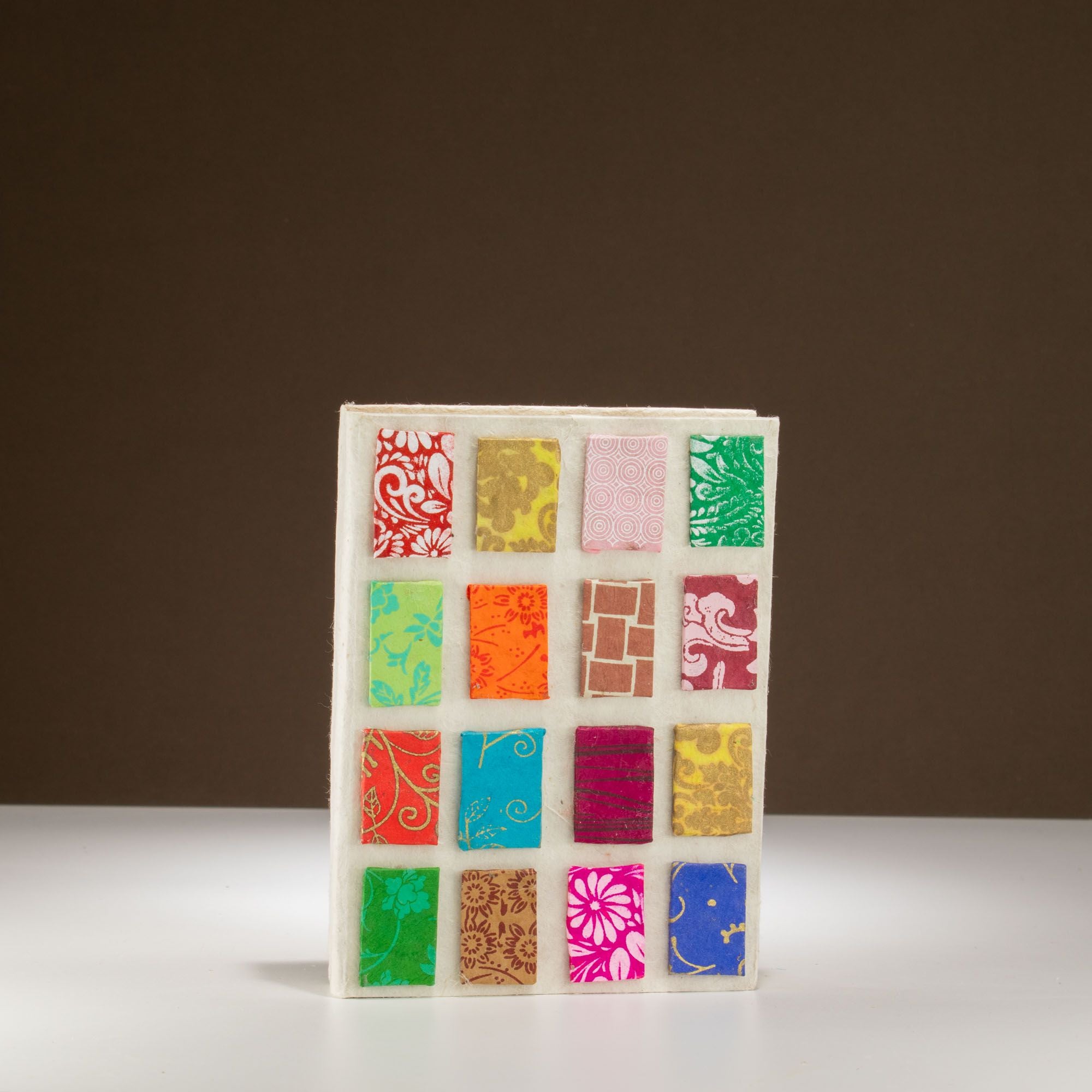 Lokta Mini Tiles Notebook Medium 15x12cm with 45 Leaves Natural