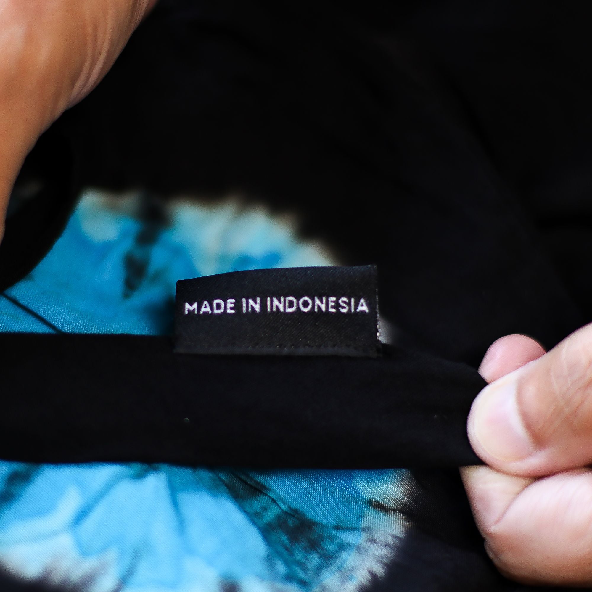 Japanese Style Lounge Pants in Black and Blue with Tie Dye Design