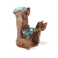 Molton Glass Candle Double Holder on Wood for Home Decor Accent