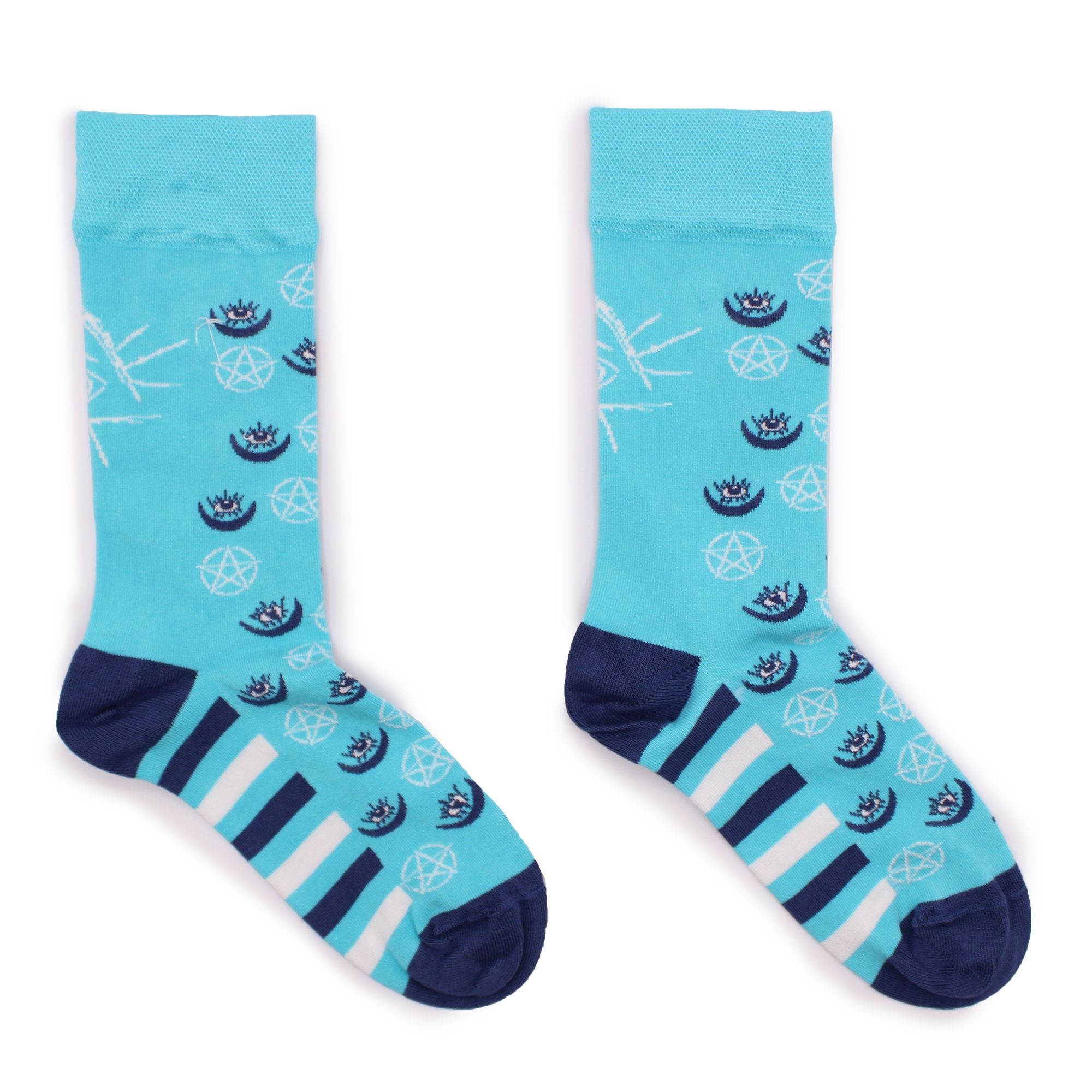 Hop Hare Bamboo Socks S/M with Pentagram and Evil Eye Design