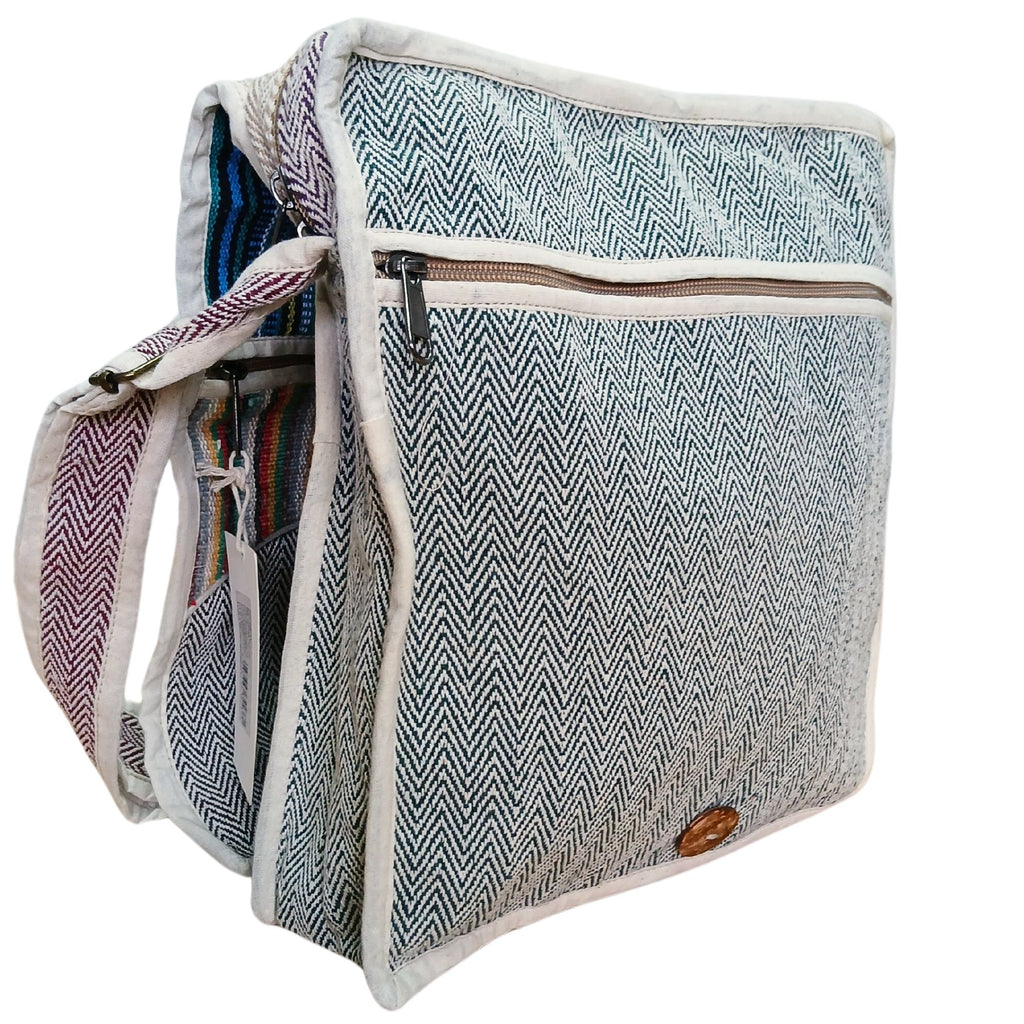 Hemp Laptop Messenger Bag with Curves Design for Everyday Use