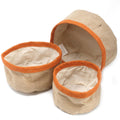 Set of 3 Natural Jute Baskets in Turmeric for Stylish Storage