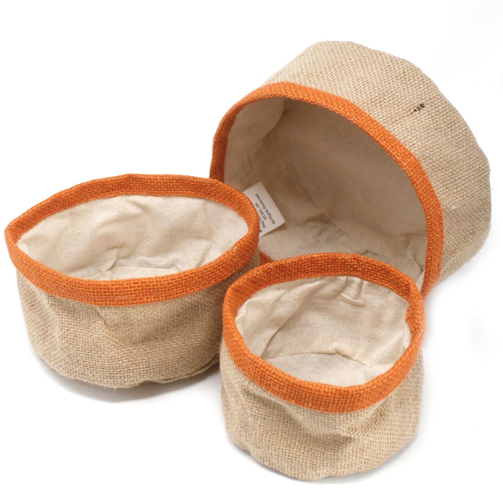 Set of 3 Natural Jute Baskets in Turmeric for Stylish Storage