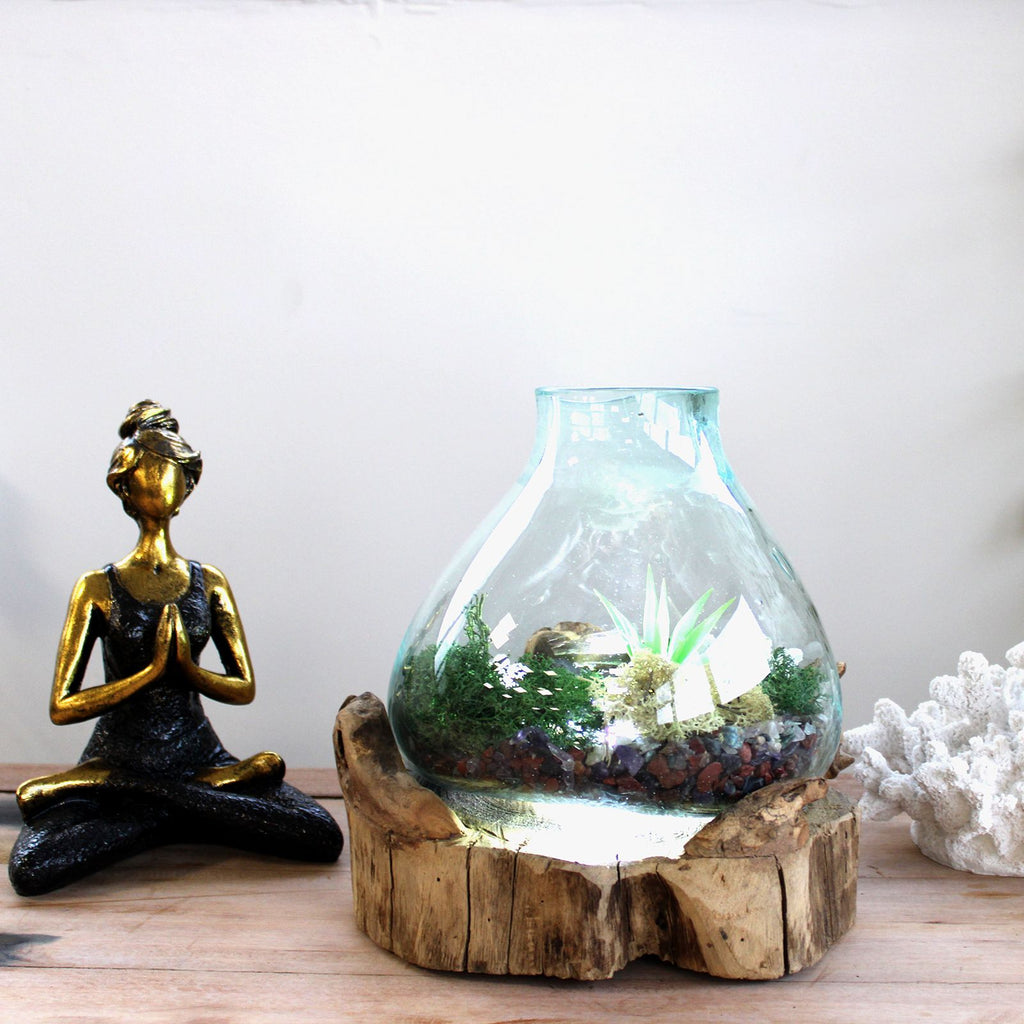 Molten Glass Large Fish Tank 3.7 Litre with Light Cavity Design