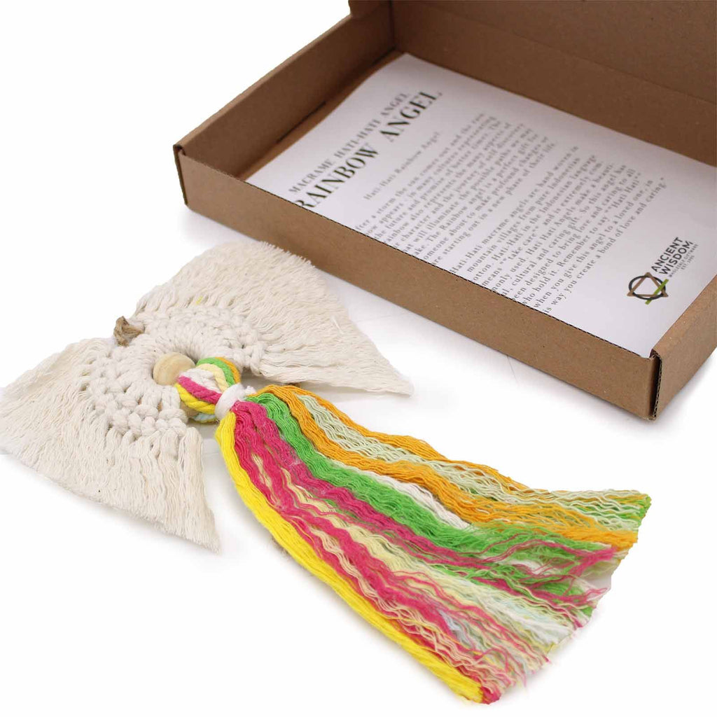 Macrame Angel Guardian Girl Gift Box for Newborns and Nurseries
