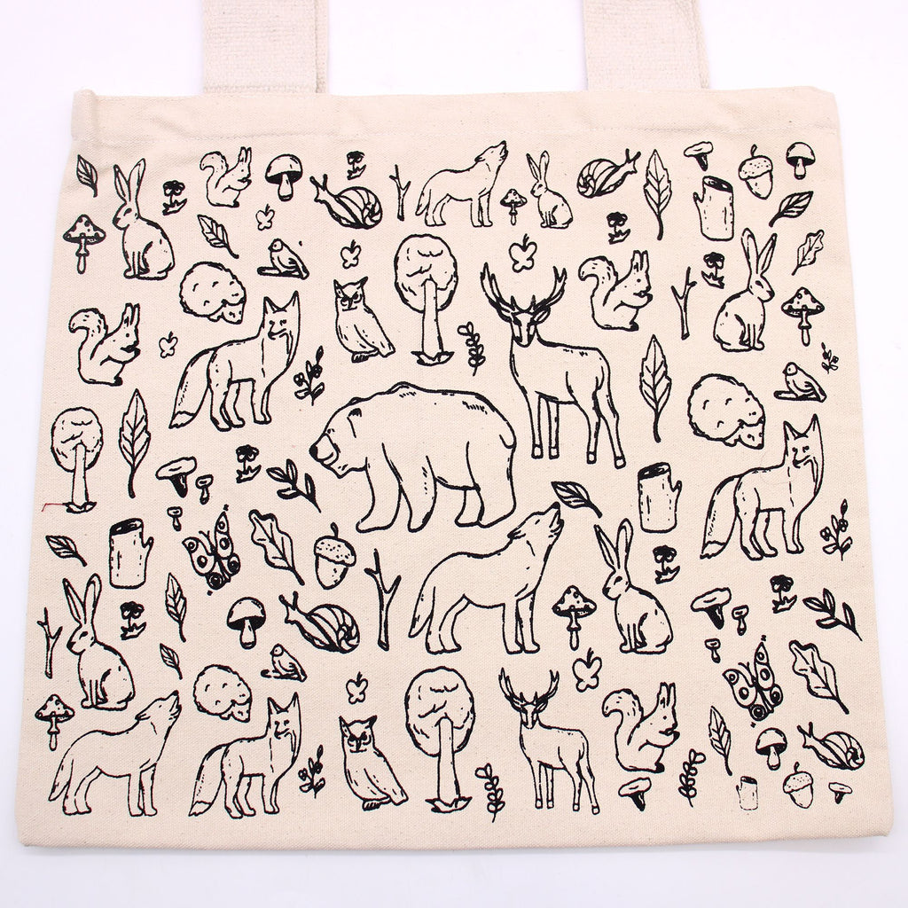 Big Cotton Tote Shopping Bag 38x42cm Forest Life Eco Gift Bag
