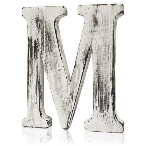 Shabby Chic Letters M Stylish White Alphabet Decor for Home