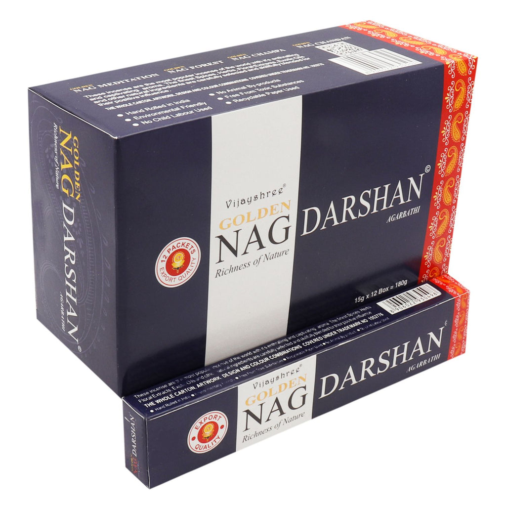 15g Golden Nag Darshan Incense for Fragrance and Relaxation