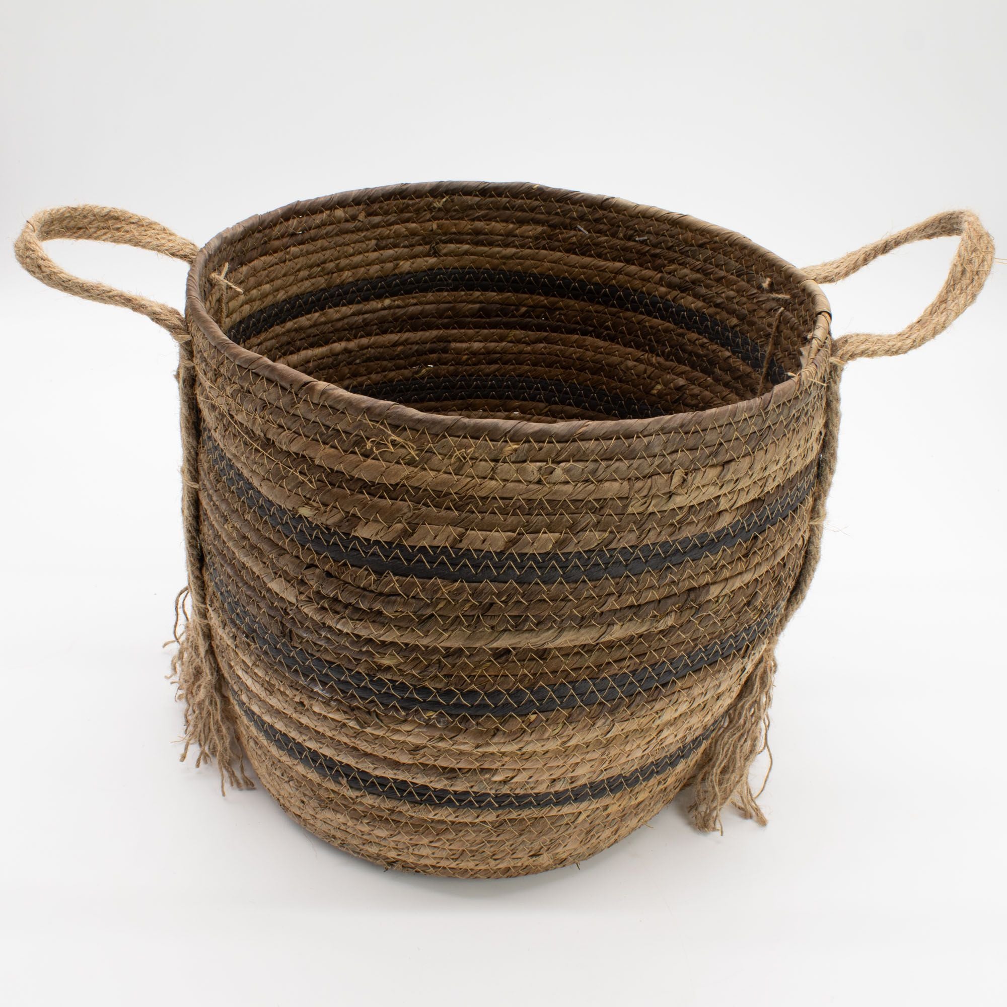 Bananna Leaf & Seagrass Large Baskets Natural Browns Set of 3