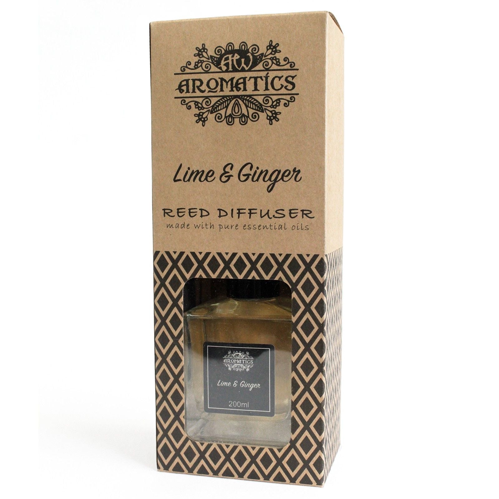 200ml Lime & Ginger Essential Oil Reed Diffuser for Home Fragrance