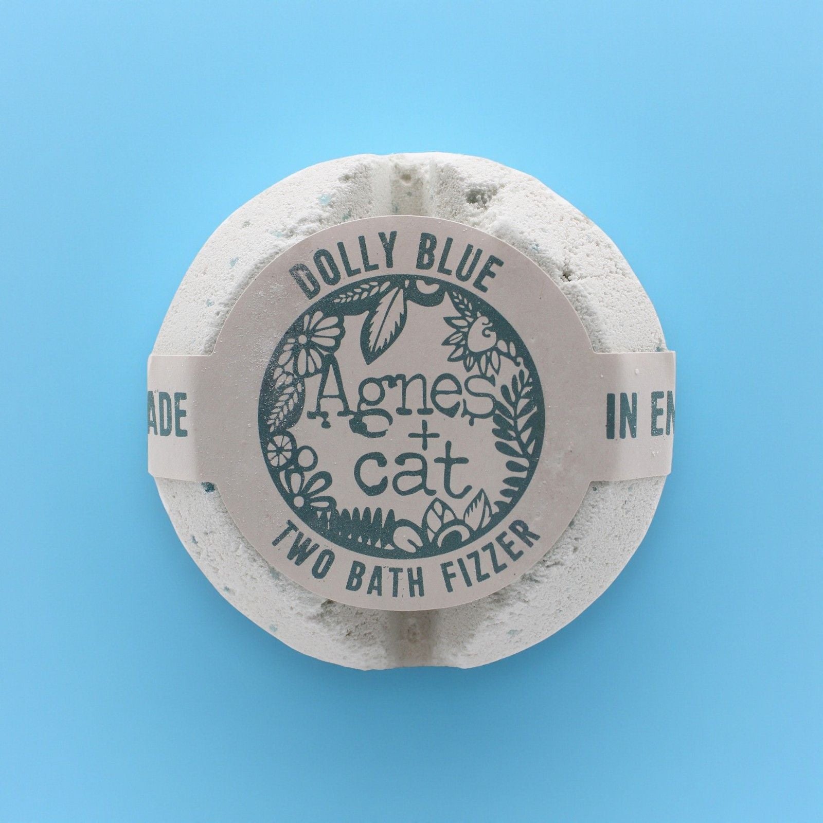 Agnes + Cat Bath Fizzer Dolly Blue for a Soothing Relaxing Soak