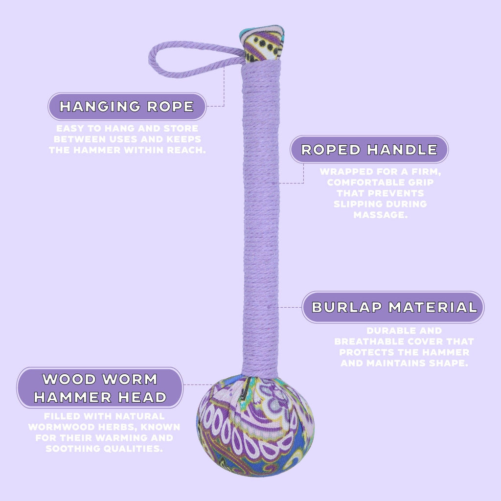 Wormwood Massage Hammer Lavender for Tension Relief and Relaxation