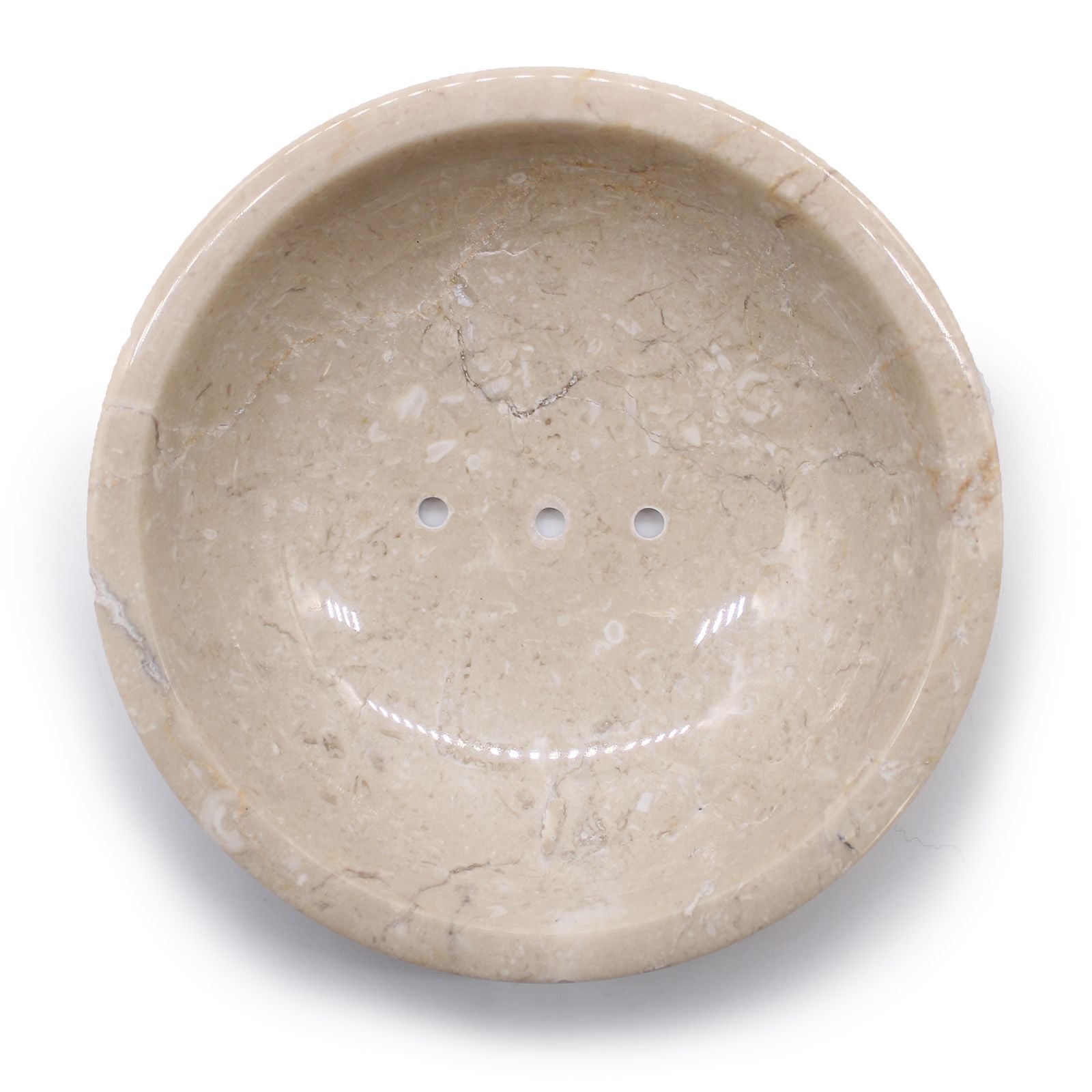 Elegant Round Honey Marble Soap Dish for Stylish Bathroom Decor