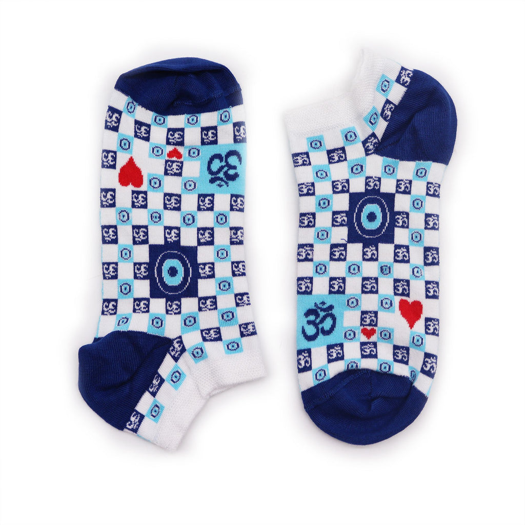 Hop Hare Bamboo Socks Low Cut Ohm Evil Eye Design for Comfort