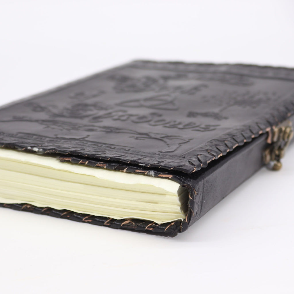 Large Book of Shadows Black Leather Notebook with 200 Pages
