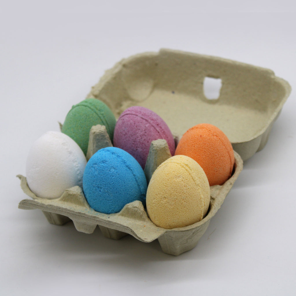 6 Coconut Bath Eggs in a Tray for an Enjoyable Bath Time Experience