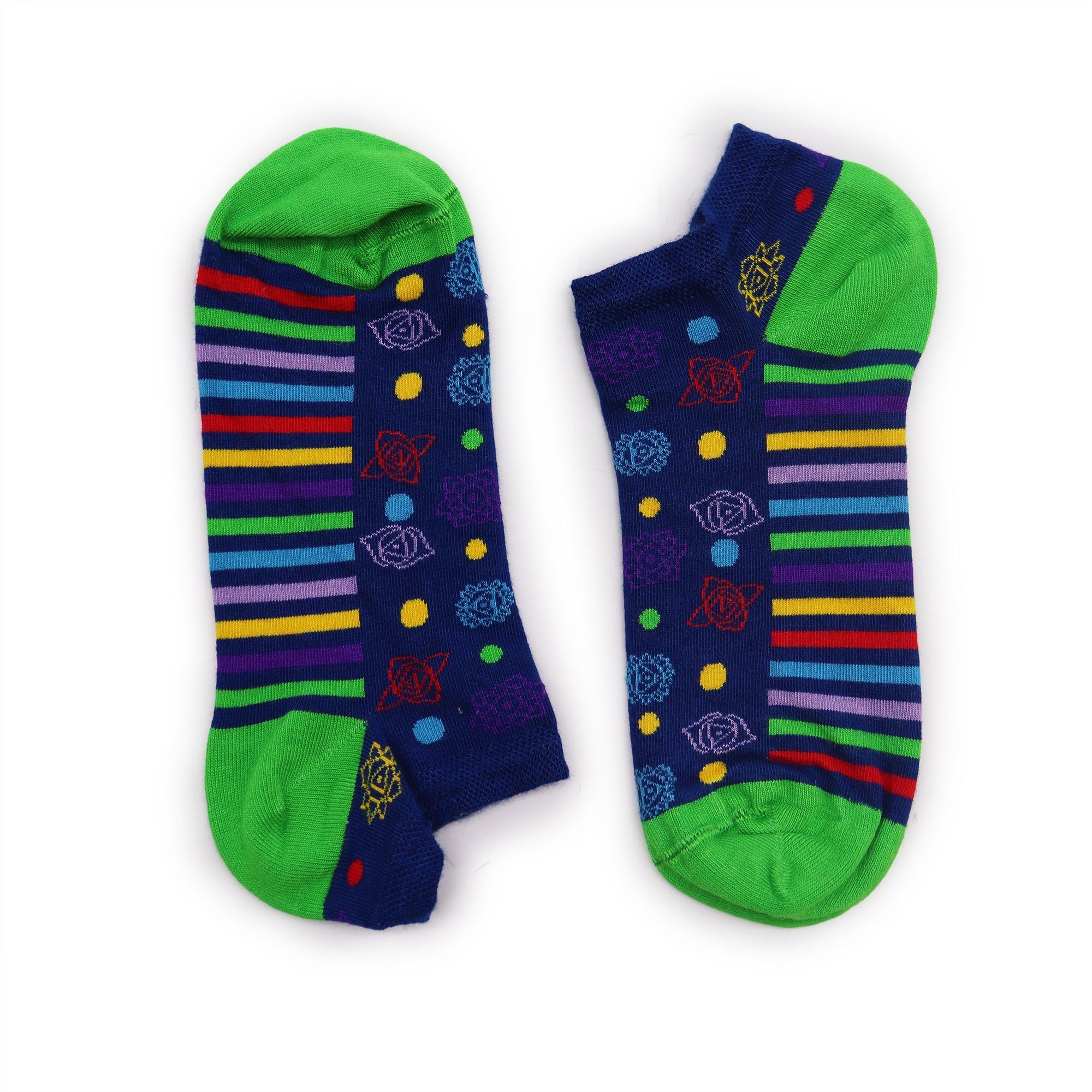 S/M Hop Hare Bamboo Low Cut Socks 7 Chakra Design for Comfort