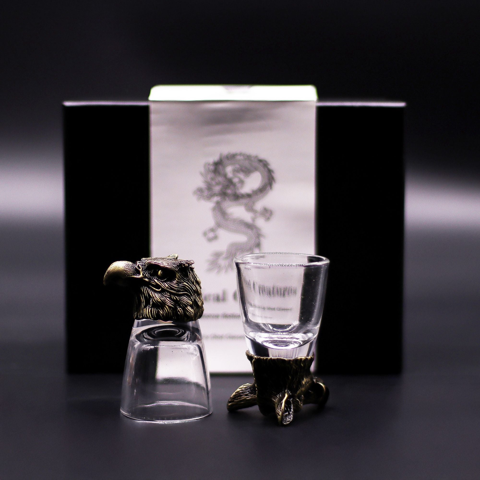 Gift Set of 6 Wild Forest Creatures Shot Glasses in Antique Bronze