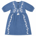 Nomad Sari On the Med Collection Dress Dusky Blue with Tassels