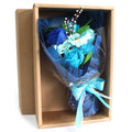 Boxed Hand Soap Flower Bouquet in Blue for Luxurious Bathing Experience